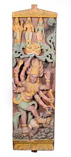 Antique South Asian Carved Panel