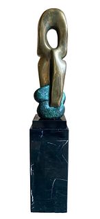 GENA TENENBAUM, 'Metamorphosis' Abstract Bronze Sculpture