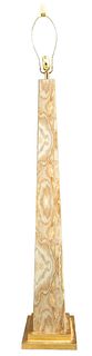 Faux Marble and Lucite Obelisk Floor Lamp 