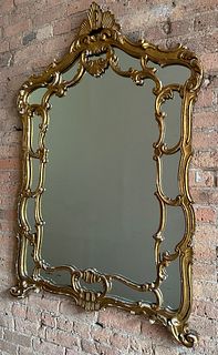 Distressed French Gold Gilt Mirror