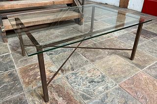 Mid Century Glass Top Table 