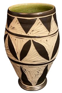 Signed NEWGARD Two Toned Mid Century Vase