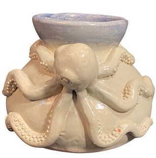 Large Mid Century Studio Pottery Octopus Vase 