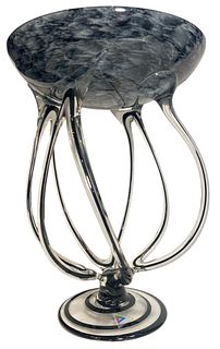 JOZEFINA KROSNO Mid Century Art Glass Jellyfish Bowl
