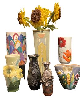 Mid Century to Post Modern Floral Vases