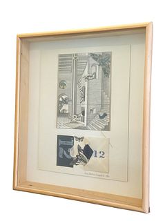 Signed Framed Collage by JANICE OWENS CAMPBELL 1986