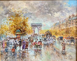 NICOLE BLANCHARD "Paris: Arch de Triomphe" Oil on Canvas 