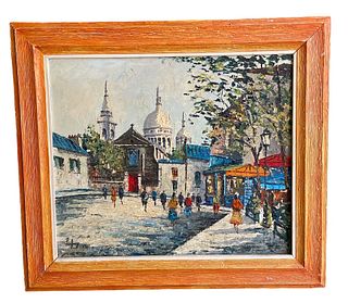 Mid Century French Oil on Canvas of Montmartre Sgd. LAFAYE