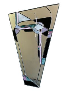 Post Modern Stained Glass Mirror 