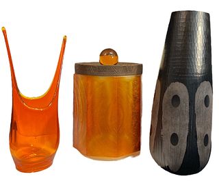Collection Mid Century Vases and Ice Bucket 