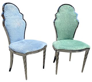 Elegant Shell Back Chairs, Pair