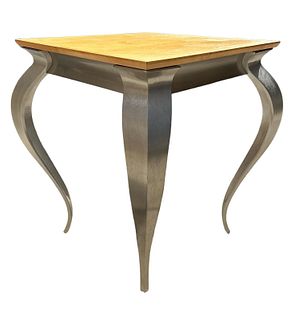 Post Modern Table w/ Metal Cart Base 