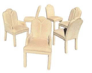 Mid Century Upholstered Shell Back Chairs, Set of 6