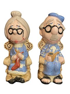 Grandma and Grandpa Ceramic Bookends 
