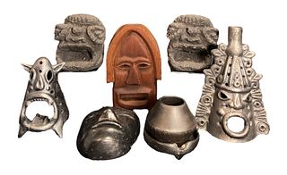 Native and Pacific Islander Face Mask Sculptures 