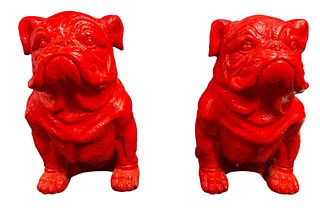 Pair of Mid Century English Bulldog Statues 