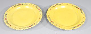 Pair Chinese Porcelain Famille Jaune Plates