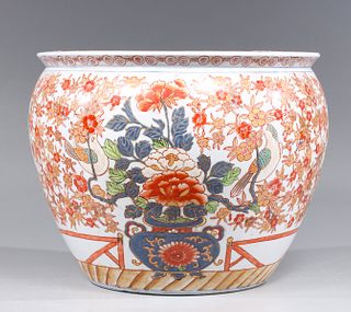 Vintage Chinese Enameled Porcelain Fishbowl