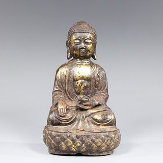Antique Chinese Gilded Bronze Buddha