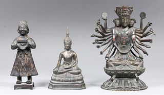 Group of Three Bronze Figures