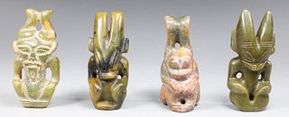 Group of four Archaic Chinese Style Carved Hardstone Figures