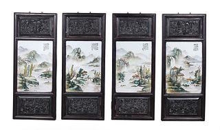Group of Four Chinese Porcelain Panels