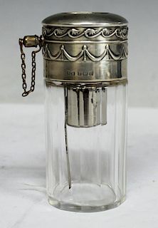 English Sterling Silver-Capped Scent Bottle