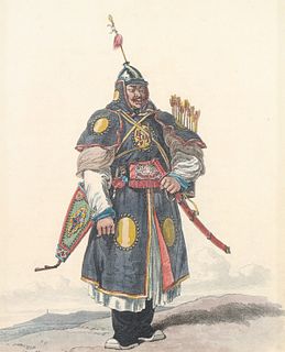 Vintage Print, Mongol Soldier
