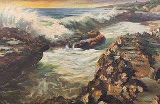 W. E. Robbins (20th Century) Coastal Landscape