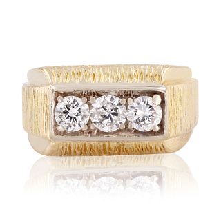 14K Yellow Gold Ring with Diamonds