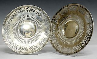 Two Reticulated Sterling Wine Salvers