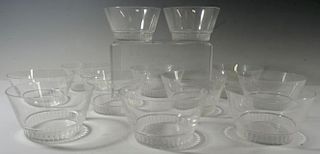 12 Lalique Bourgueil Crystal Finger Bowls