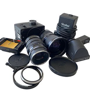 A Group Of Camera Rolleiflex Slx Accessories