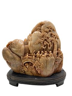 A Chinese Carved Hardstone Mountain