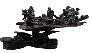 Wood Carved Eight Immortals Cross The Sea