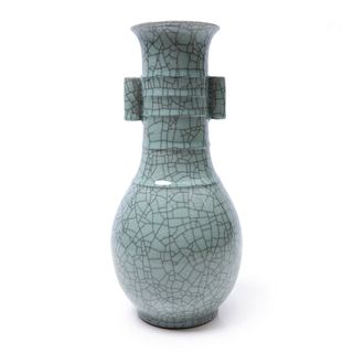 Chinese Ge- Type Double Handled Porcelain Vase