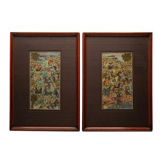 Pair Of Framed Mughal India Paintings