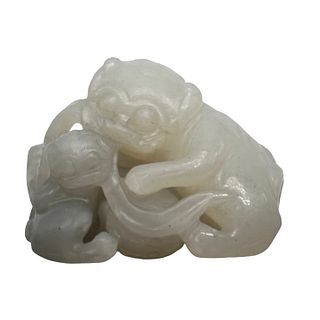 Chinese White And Gery Jade Carvings