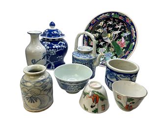 Group Of 9 Chinese Porcelain