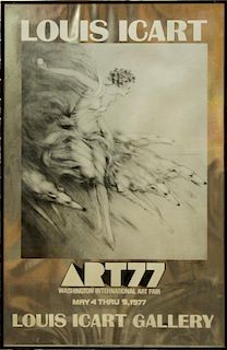 Signed Louis Icart Gallery Poster, 1977