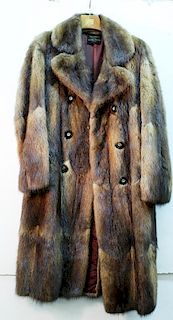 Vintage English Muskrat Fur Coat