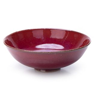 Chinese Red Flambe Glazed Bowl