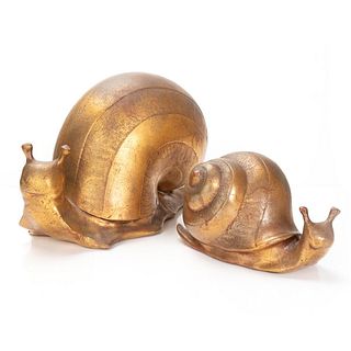 Pair Of American Pottery Ceramic Snail Figures