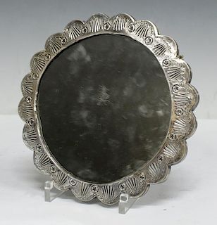 Spanish Colonial-Style Repoussé Silver Mirror