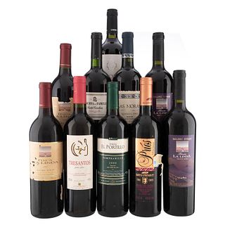 Lote de Vinos Tintos de Argentina, España y Chile. Príos Maximus. En presentaciones de 750 ml. Total de piezas: 10.
