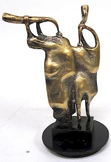 Signed E.W.- Cast Bronze Sculpture