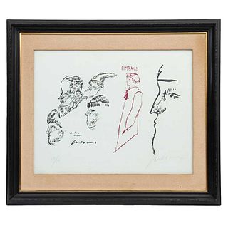 JOSÉ LUIS CUEVAS. Rimbaud. Firmada a lápiz y en malla. Serigrafía 75 / 100. 37 x 47 cm medidas totales
