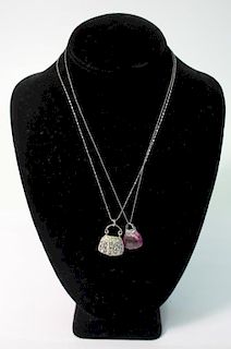 2 Sterling, 10K Gold & Semiprecious Necklaces