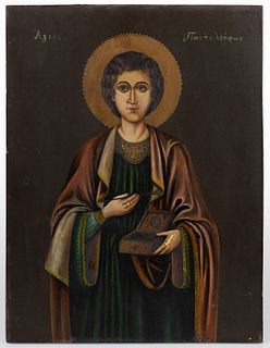 CONTINENTAL PAINTED ICON / RELIGIOUS PAINTING