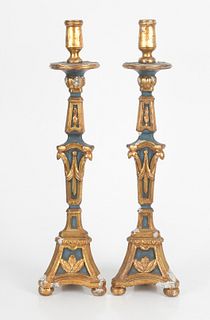 Pair of Italian Baroque Style Altar Sticks